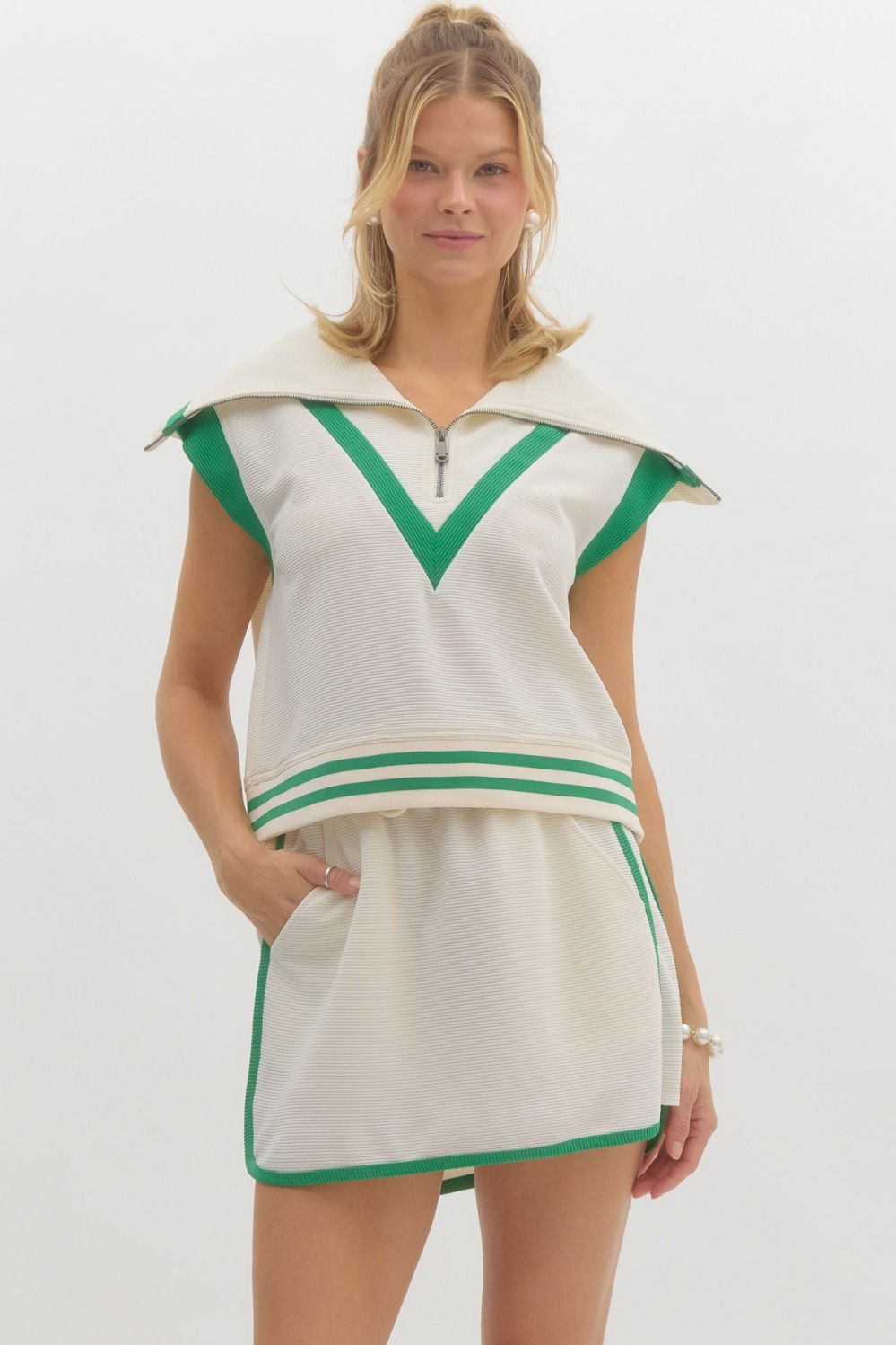 Half Zip Skort Set