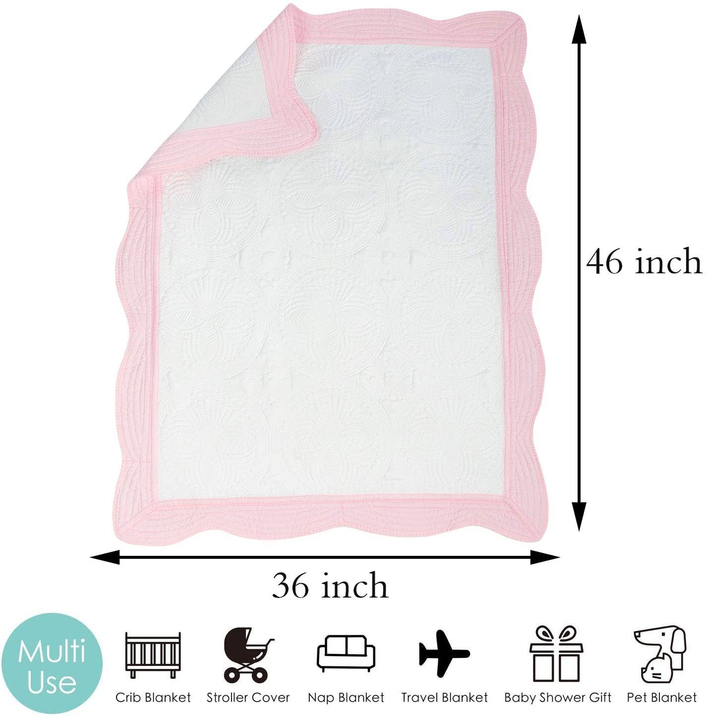 Zsa Zsa & LoLLi Monogram Blanks - Heirloom Quilt - Baby Quilt Blanket Swaddle Monogram: White
