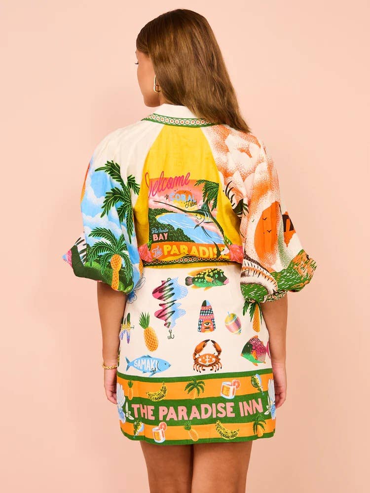 Lily Clothing - PRINTED SHIRT CARDIGAN DRESS